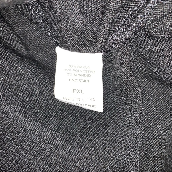 Black Folded Collar Flowy Blouse Women’s PXL Knit Shirt Long Sleeve Top by Onyx - Picture 5 of 8